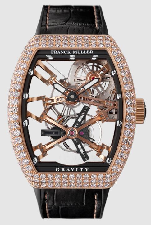 Best FRANCK MULLER VANGUARD GRAVITY SKELETON DIAMOND V45TGRAVITYCSSQTD 5NNR Replica Watch